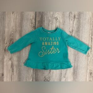 Teal Kids sweat Shirt - Totally Amazing Sister